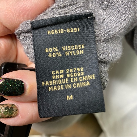 Renuar medium gray cowl neck sweater 3/4 sleeves - Picture 6 of 9